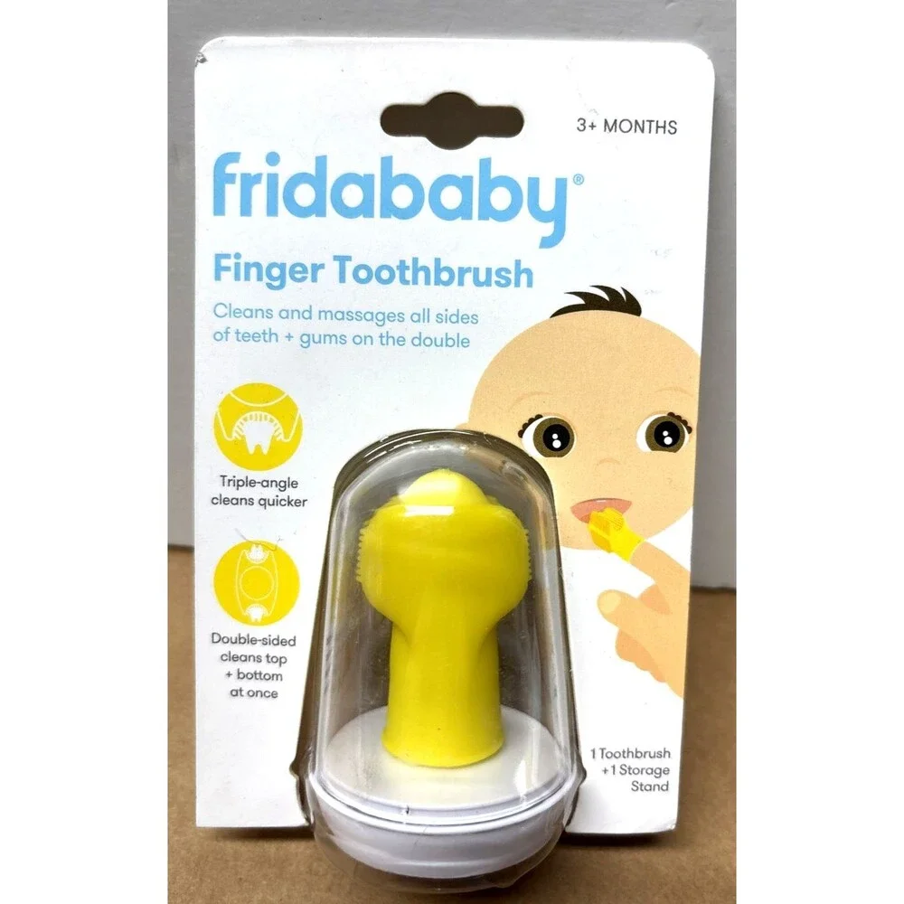 3 Pack FridaBaby Grow Training 1 Toothbrush 6+ Months, 2 Double Sided 3+ Months